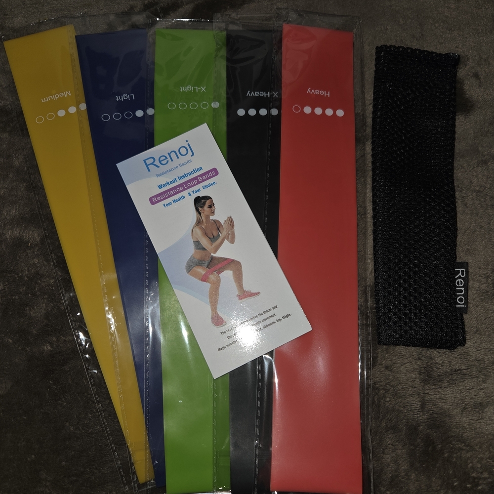 Women's Resistance Loop Bands Set - Red, Green, Blue, Yellow, Black